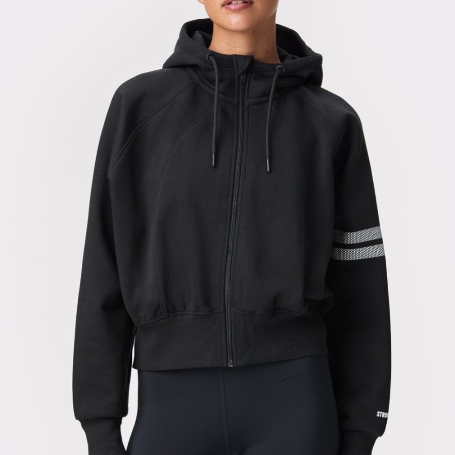 Hoodies & Sweaters STRONGER | Cropped Zip Sweatshirt Black