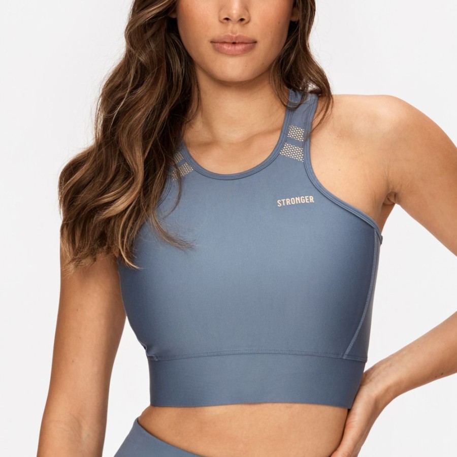 Crop-Tops STRONGER | Grey Crop Top I Medium Support I Buy Online I Stronger Folkstone Grey Gold