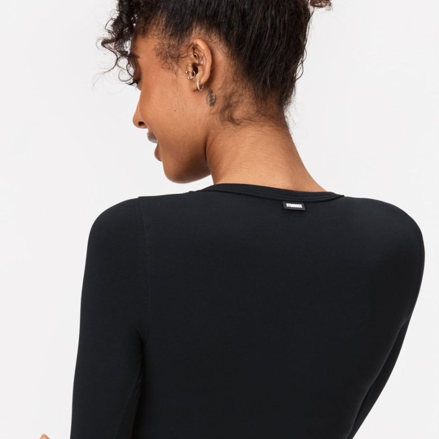 Crop-Tops STRONGER | Smooth I Long Sleeve I I Stronger Black