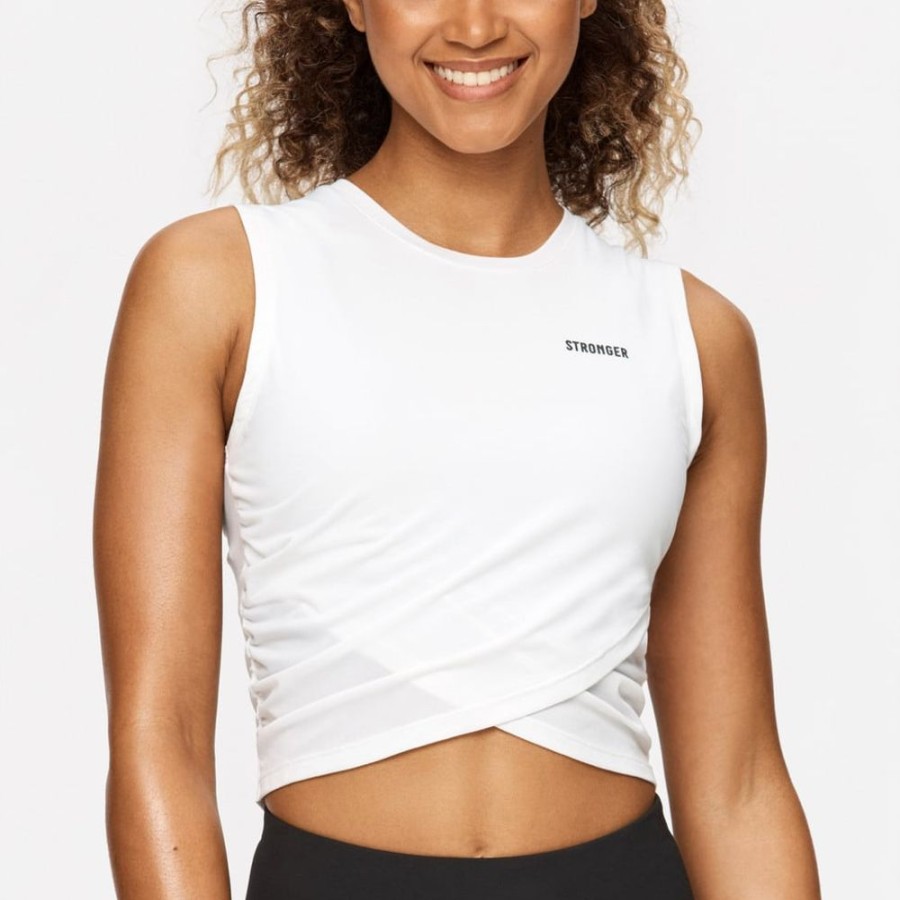 Crop-Tops STRONGER | Indie I Wrap Top I Buy Online I Stronger White