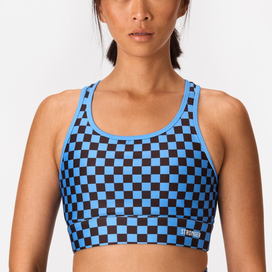 Sports Bras STRONGER | Checkered Sports Bra Chess Aop