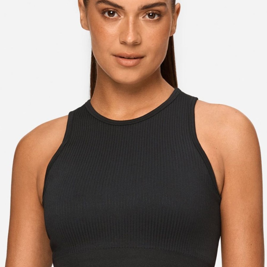 Crop-Tops STRONGER | Rib Seamless Crop Top I Buy Online I Stronger Black Beauty