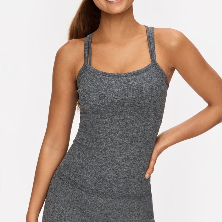 Tank Tops STRONGER | Serene Strap Top I Tank Top I Buy Online I Stronger Dark Grey Melange