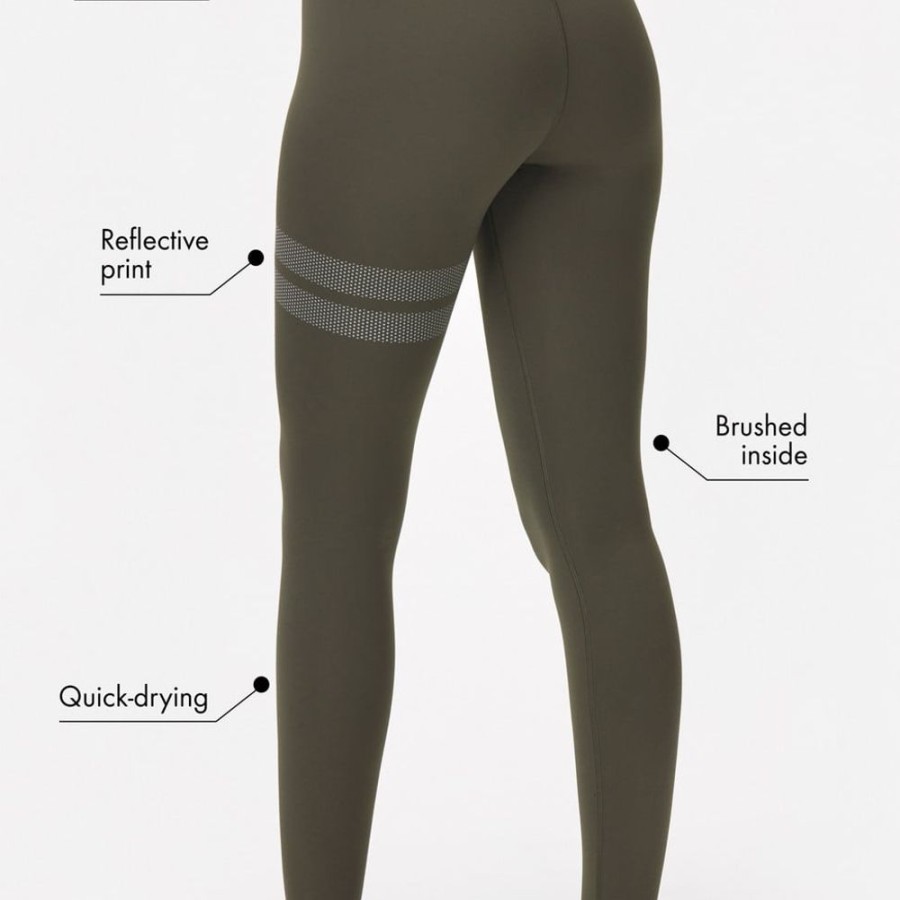 Leggings STRONGER | Green Thermal Leggings I Reflective I Stronger Grape Leaf