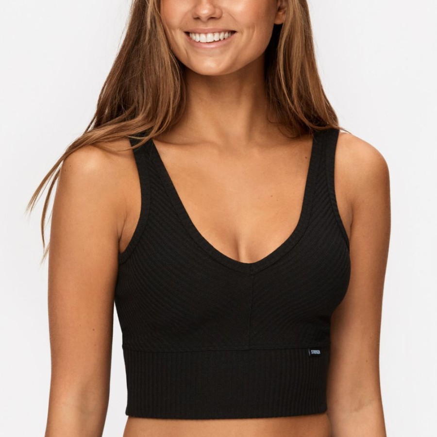 Crop-Tops STRONGER | Cush Bralette I Slim Fit I Buy Online I Stronger Cush Black