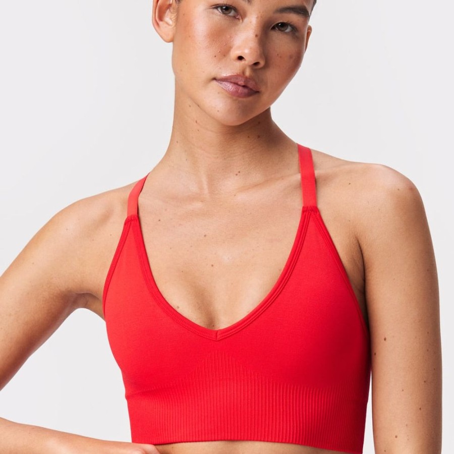 Sports Bras STRONGER | V-Neck Sports Bra Flame Scarlet