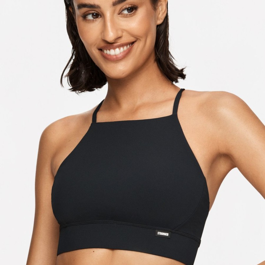 Beachwear STRONGER | Bondi I Bikini Top I Buy Online I Stronger Black Ribbed