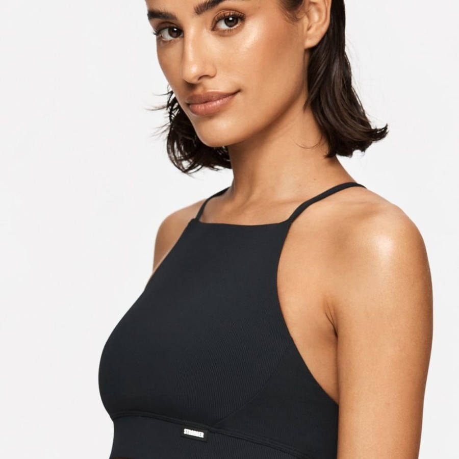 Beachwear STRONGER | Bondi I Bikini Top I Buy Online I Stronger Black Ribbed