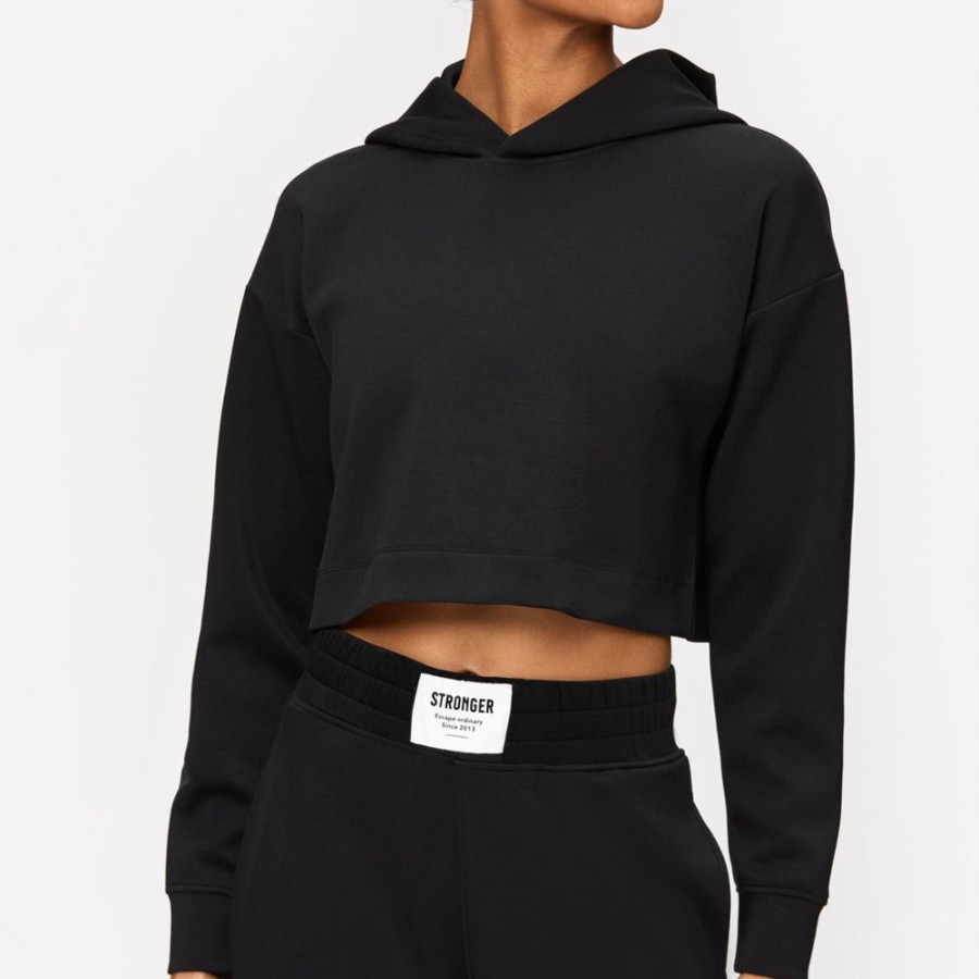 Hoodies & Sweaters STRONGER | Ease Cropped Hoodie Black