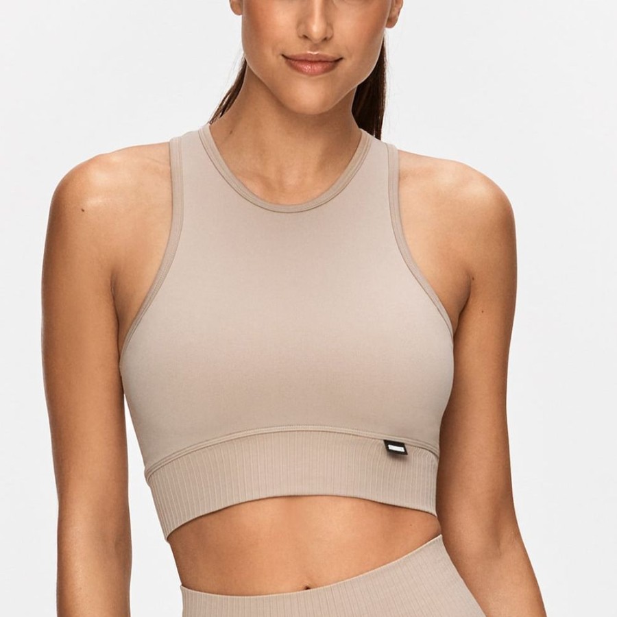 Crop-Tops STRONGER | Eclipse Crop Top I Crop Top I Buy Online I Stronger Simply Taupe Plain