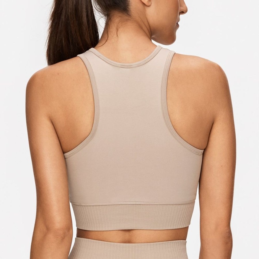 Crop-Tops STRONGER | Eclipse Crop Top I Crop Top I Buy Online I Stronger Simply Taupe Plain