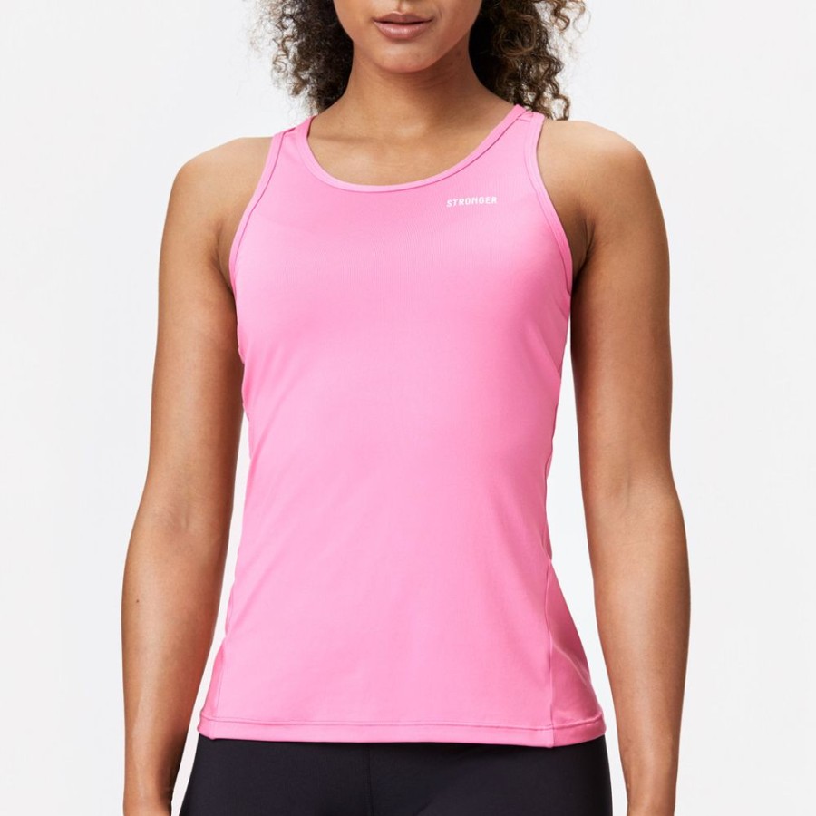 Tank Tops STRONGER | Pink Signature Racerback Aurora Pink