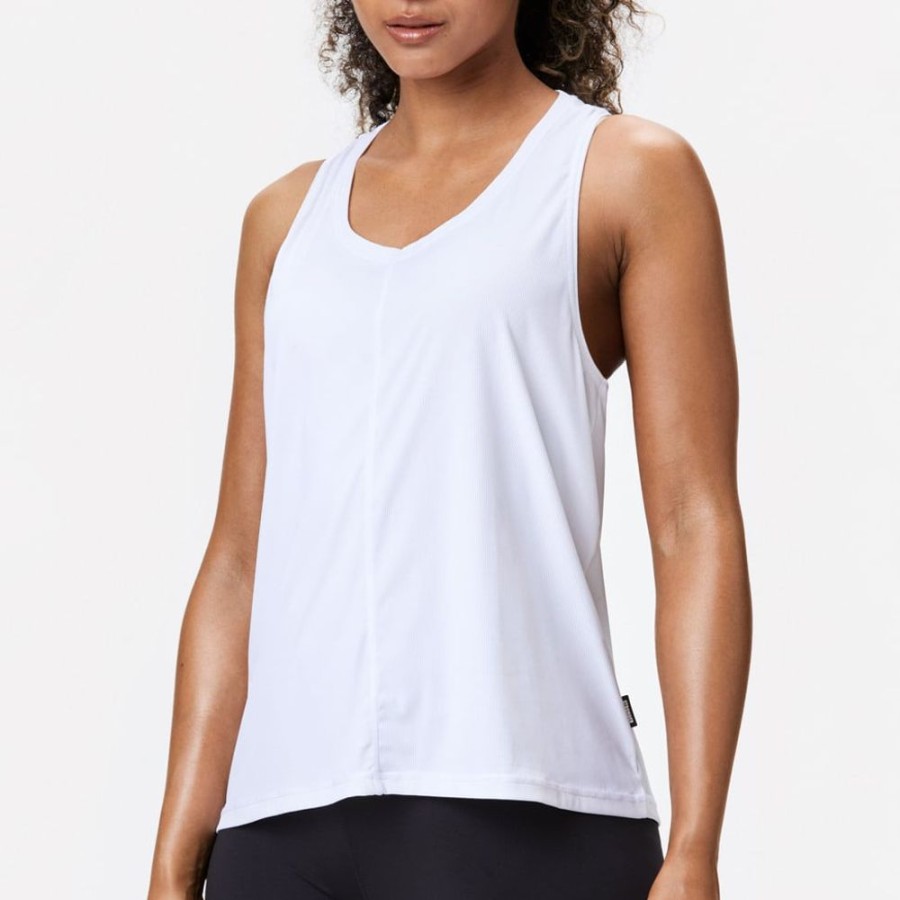 Tank Tops STRONGER | Rib Racerback Singlet White