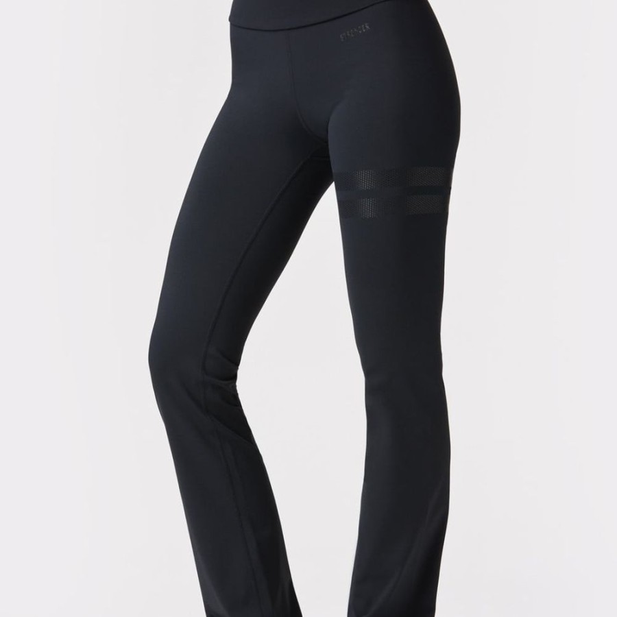 Leggings STRONGER | Fold Over Flared Leggings Black