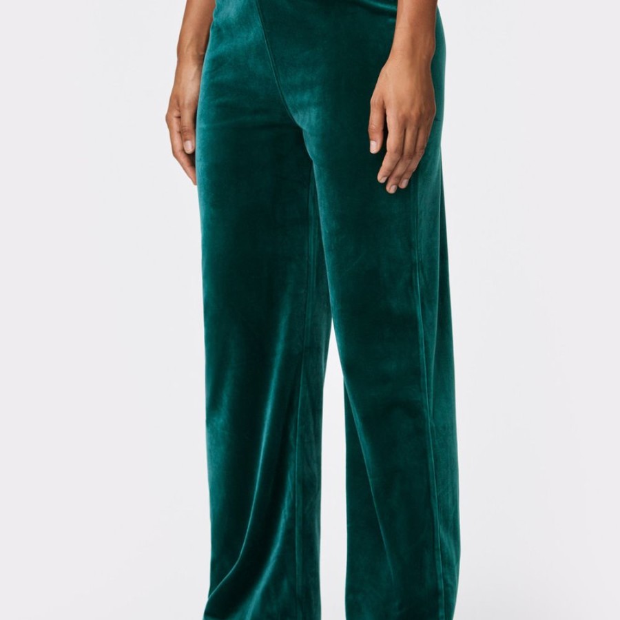 Pants STRONGER | Green Velvet Trousers Sea Moss