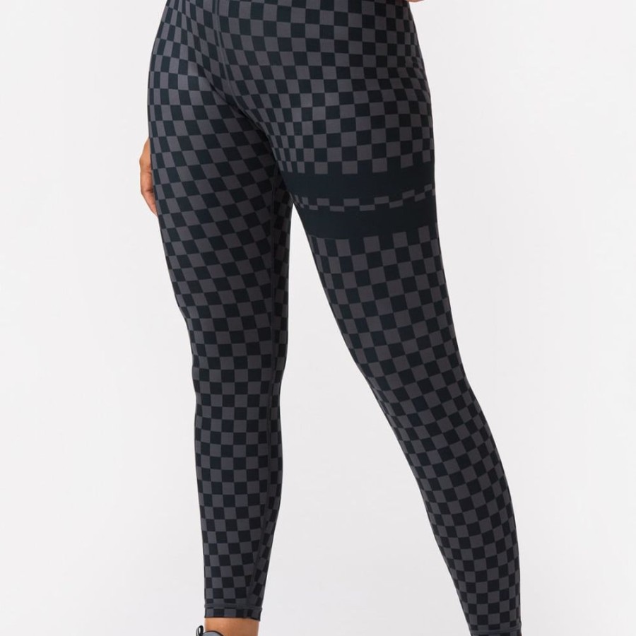 Leggings STRONGER | Checkered Leggings Chess Grey