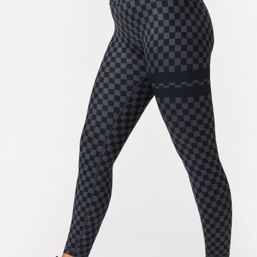 Leggings STRONGER | Checkered Leggings Chess Grey