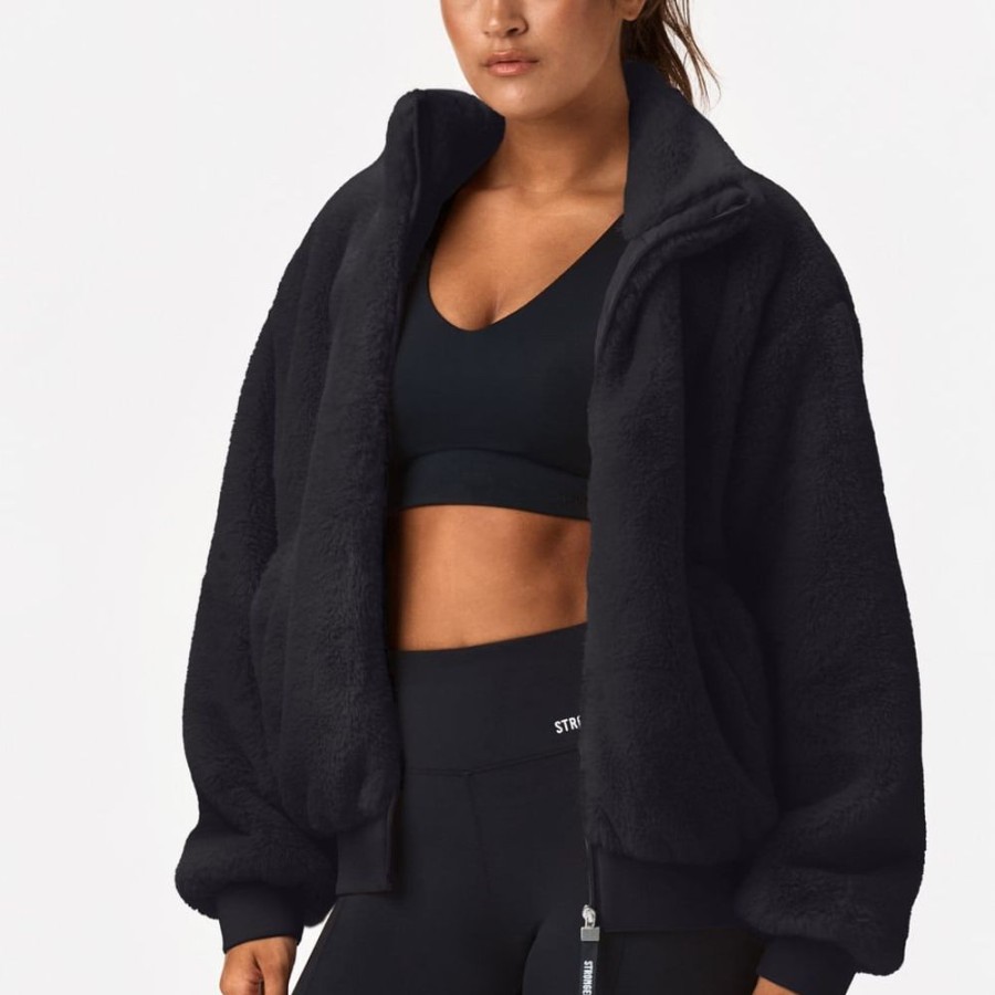 Jackets STRONGER | Furry Jacket I Relaxed Fit I Buy Online I Stronger Black